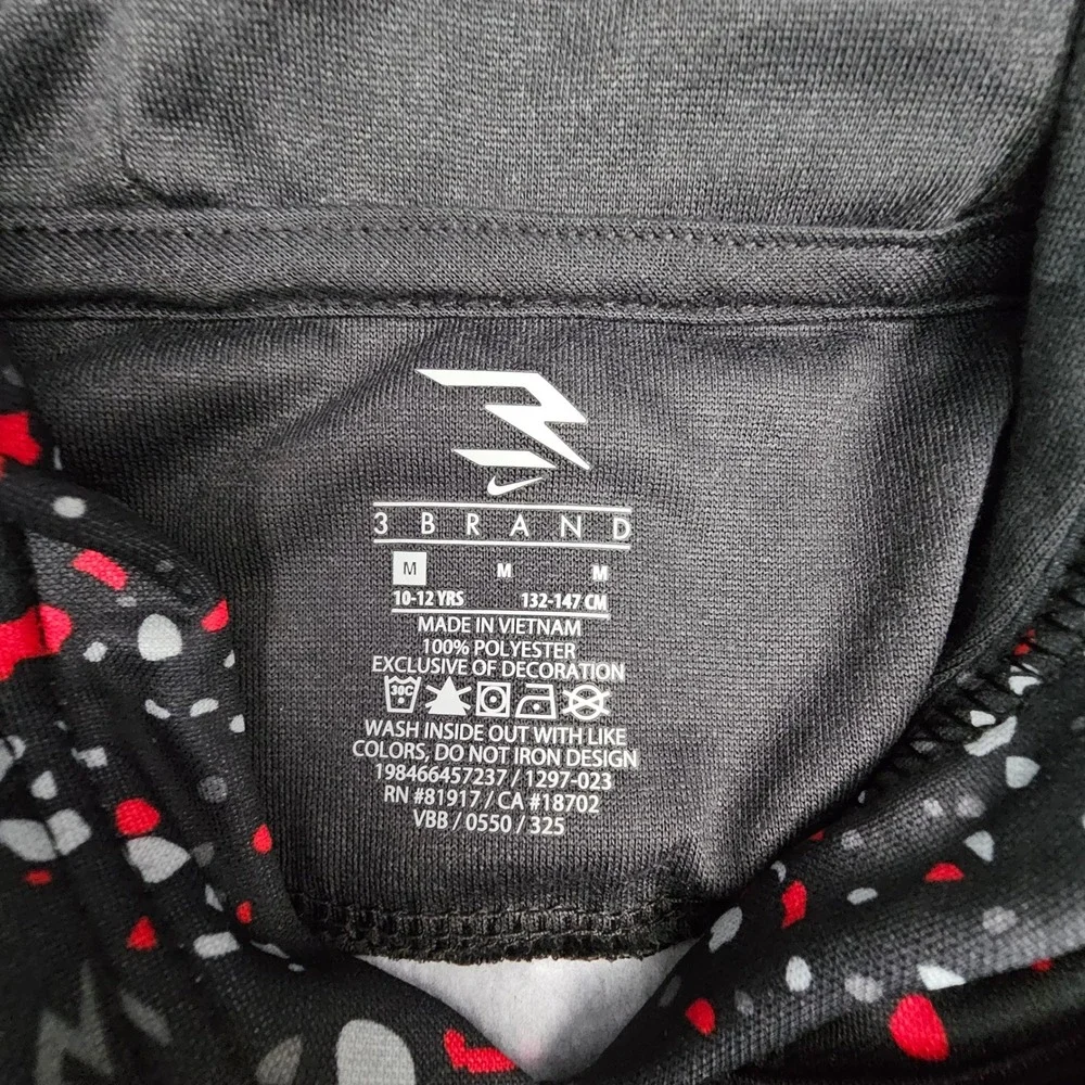 Nike Boys 3 Brand Russell Wilson‎ Hoodie Therma-FIT Paint Splatter Black M 10-12